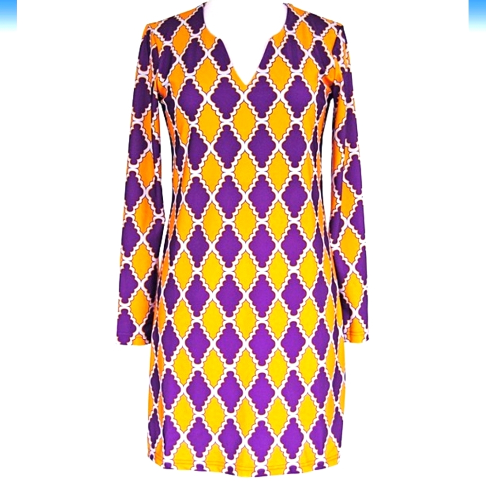 Haley and the Hound Purple & Gold Julia Dress